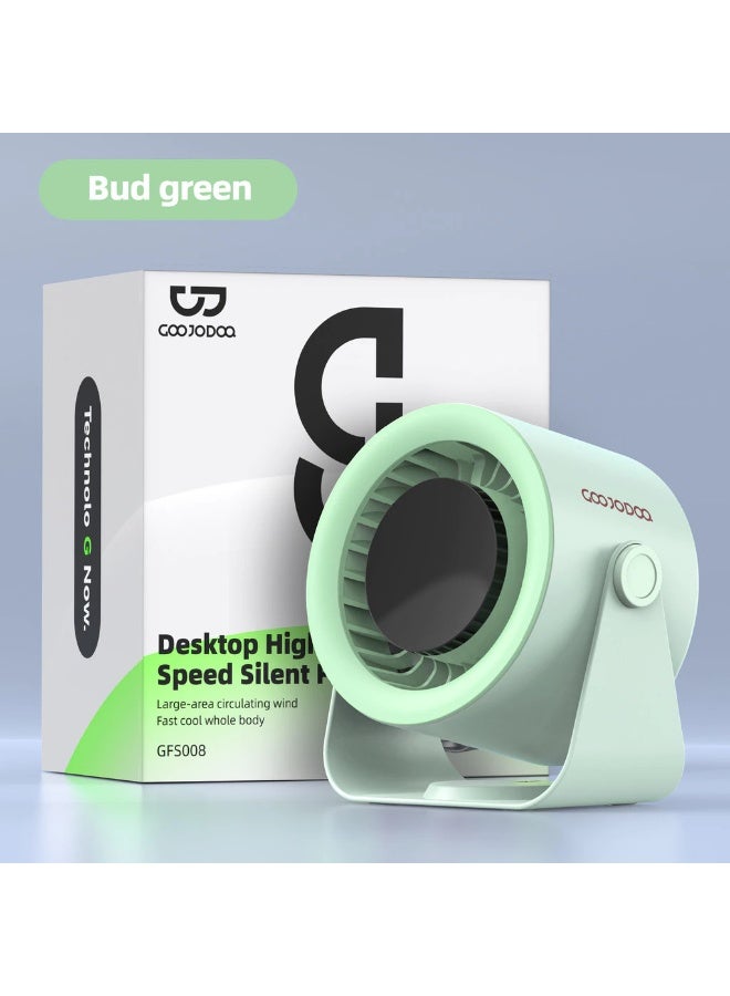 GOOJODOQ New High Speed ​​Desktop Fan 100 Speed ​​Digital LED Display RGB Wall Mount Adjustable Turbo Fan ( Green shoots ) - Image 1